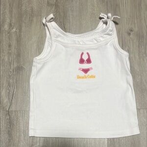 4/$20 Kids White Tank Top with Pink and Yellow Accents